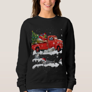 Sweatshirt Shark équitation Camion Rouge Joyeux Noël Noël X m