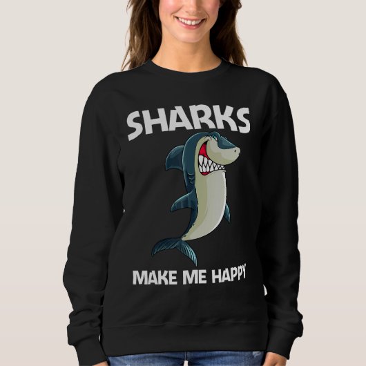 Sweatshirt Shark For Men Women White Shark 1 (Devant)