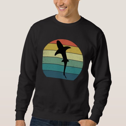 Sweatshirt Shark Swimming Ocean Retro Vintage (Devant)