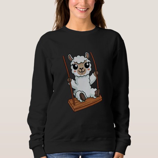 Sweatshirt Sheep Lamb Swinging Playground Cartoon (Devant)