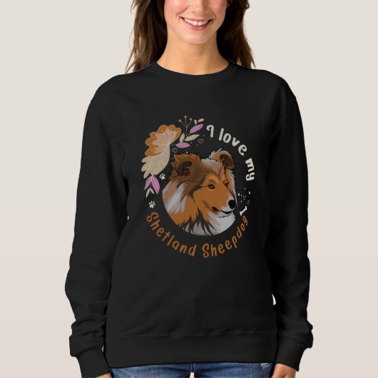 Sweatshirt Sheltie Chien Shetland Sheepdog Idée cadeau (Devant)