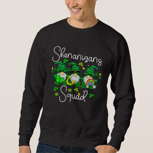 Sweatshirt Shenanigans Squad Cute Gnomes rainbow Happy St Pat (Devant)
