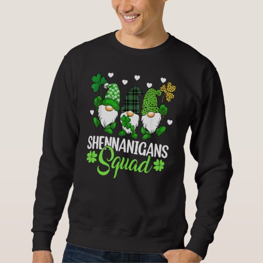 Sweatshirt Shenanigans Squad Jour de la Saint Patrick Gnomes (Devant)