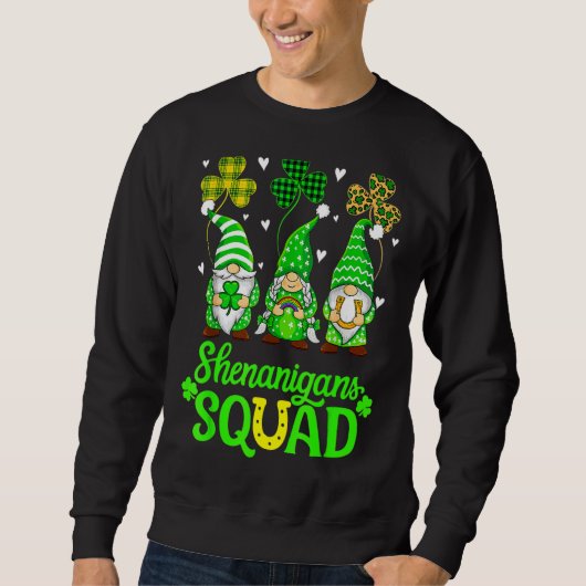 Sweatshirt Shenanigans Squad Jour de la Saint Patrick Gnomes (Devant)
