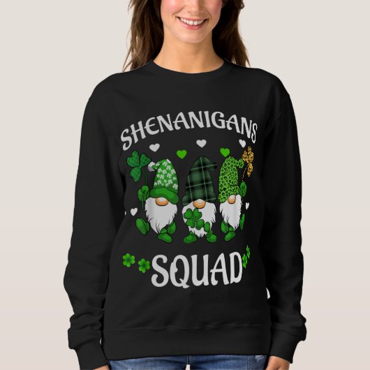 Sweatshirt Shenanigans Squad Jour de la Saint Patrick Gnomes (Devant)