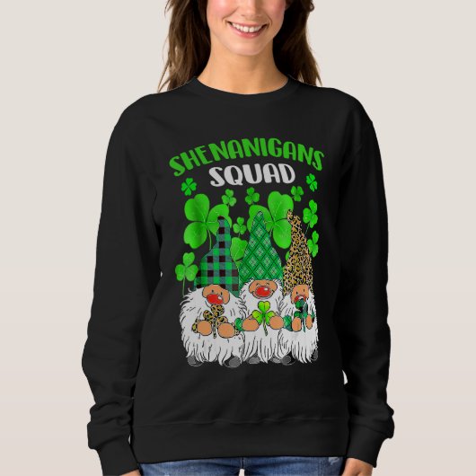 Sweatshirt Shenanigans Squad St Patricks Day Gnomes Green Pro (Devant)