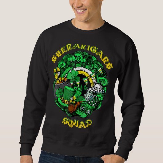 Sweatshirt Shenanigans Squad St Patrick's Day Rainbow Shamroc (Devant)