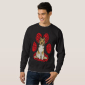 Sweatshirt Shetland Sheepdog Valentines Day Dog Love Paw (Devant entier)