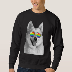 Sweatshirt Shiba Inu Chien Gay pride Drapeau Lunettes de sole