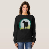 Sweatshirt Shiba Inu Chien Rétro 1 (Devant entier)