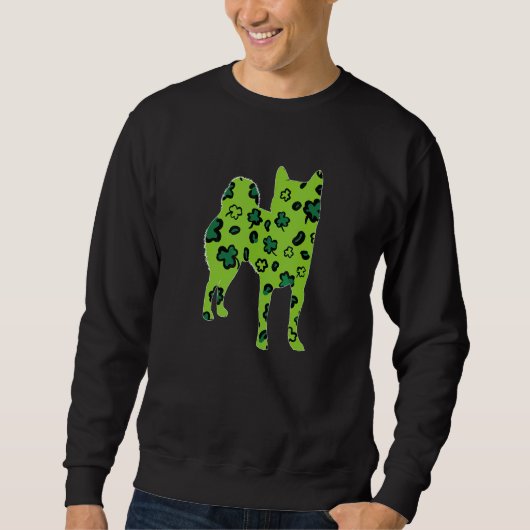 Sweatshirt Shiba Inu Chien St Patrick Jour du léopard vert Sh (Devant)