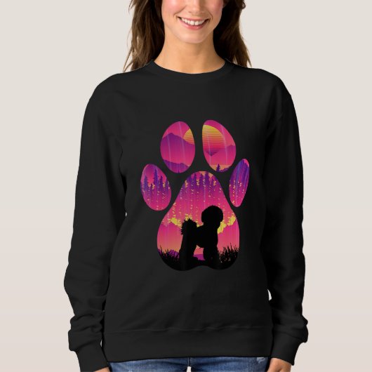 Sweatshirt Shichon Paw Mom Dad Dog  Women Men (Devant)