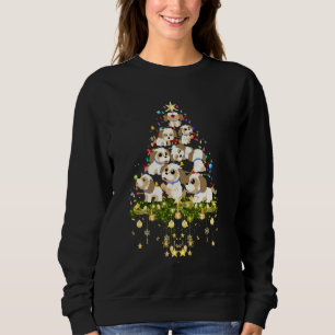 Sweatshirt Shih Tzu Christmas Chien Tree Lumières Holiday Shi
