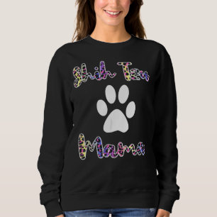 Sweatshirt Shih Tzu Mama Couleur Leopard Style Shih Tzu Maman
