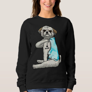 Sweatshirt Shih Tzu Tattoos I Love Maman Sitting Mother S Day