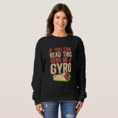 Sweatshirt Si Vous Pouvez Lire Cela M'Apporte Un Gyro Méditer (Devant entier)