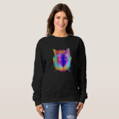 Sweatshirt Siamese Chat Rainbow Espace Noir (Devant entier)