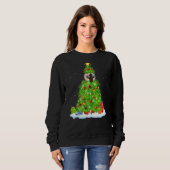 Sweatshirt Siamese Chat Xmas Éclairage Arbre drôle Siamese Ch (Devant entier)