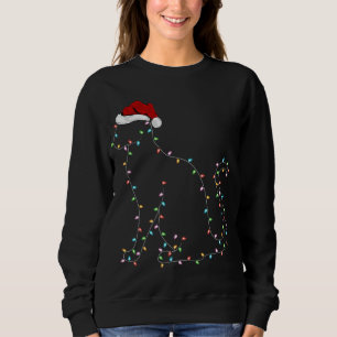 Sweatshirt Siamese Chat Xmas Éclairage Santa Chapeau Siamese 
