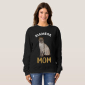 Sweatshirt Siamese Maman Mama Propriétaire du chat Empreinte (Devant entier)
