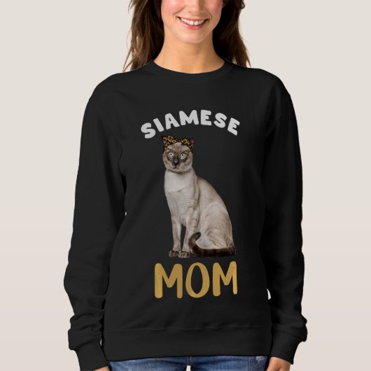 Sweatshirt Siamese Maman Mama Propriétaire du chat Empreinte (Devant)