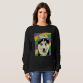 Sweatshirt Siberian Husky Jester Mardi Gras Dog Mom or Dad (Devant entier)