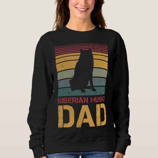 Sweatshirt Siberian Husky Papa Papa Papa Papa (Devant)