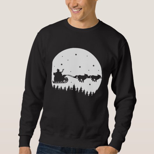 Sweatshirt Siberian Husky Santa Claus Christmas (Devant)