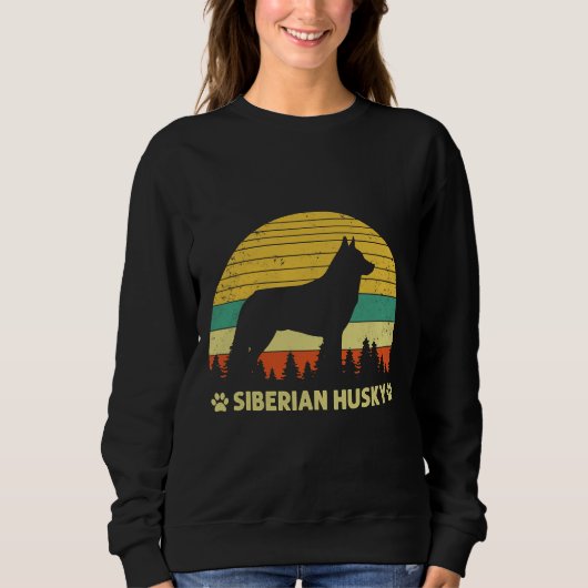Sweatshirt Sibérie Husky Chien Retro Vintage (Devant)
