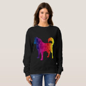 Sweatshirt Sibérie Husky Poly Graphisme drôle Idée Maman Papa (Devant entier)