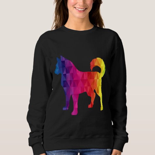 Sweatshirt Sibérie Husky Poly Graphisme drôle Idée Maman Papa (Devant)
