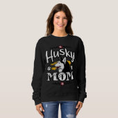 Sweatshirt Sibérien Husky Maman mignonne Chien (Devant entier)