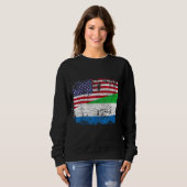 Sweatshirt SIERRA LEONEAN ROOTS Drapeau semi-américain SIERRA (Devant entier)