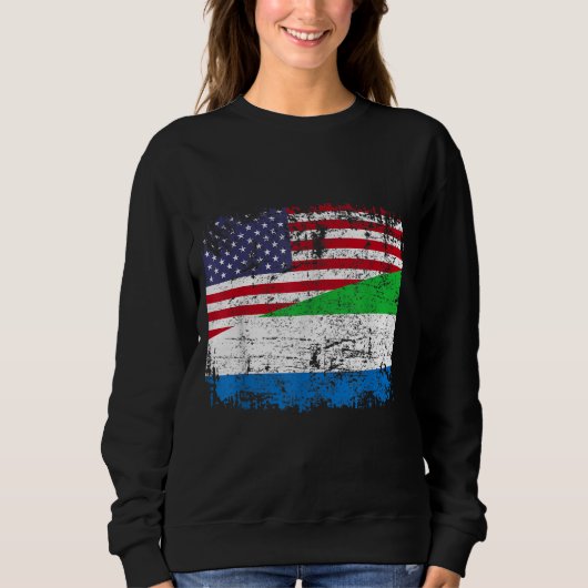 Sweatshirt SIERRA LEONEAN ROOTS Drapeau semi-américain SIERRA (Devant)