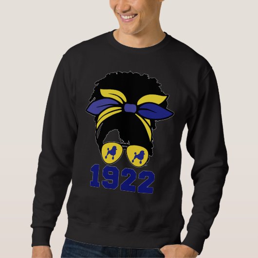 Sweatshirt Sigma Sgrho Femme Noire 1922 Poodle Rho Main Sign (Devant)