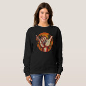 Sweatshirt Signe de la main Shaka de surf Loose Sign Palm Tre (Devant entier)