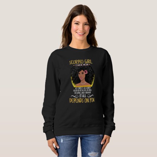 Sweatshirt Signes du zodiaque Scorpion pour filles afro-améri (Devant entier)