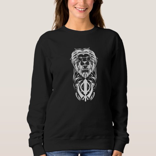 Sweatshirt Sikh Singh Lion Khanda (Devant)