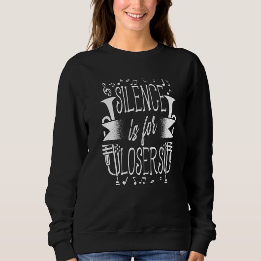 Sweatshirt Silence Is For Losers Trumpeter Trumpet Player Mus (Devant)