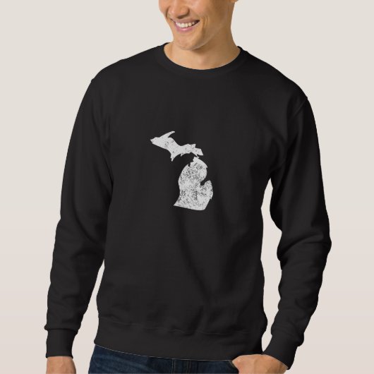 Sweatshirt Silhouette affligée du Michigan (Devant)