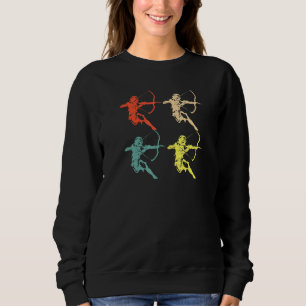 Sweatshirt Silhouette Archer Retro vintage Pour Bow Bow Hu