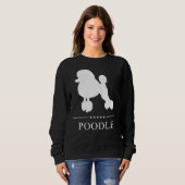 Sweatshirt Silhouette blanche de caniche (Devant entier)