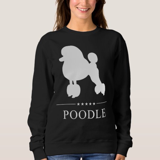 Sweatshirt Silhouette blanche de caniche (Devant)