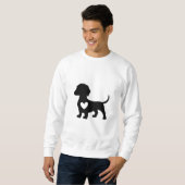 Sweatshirt Silhouette Dachshund avec coeur (Devant entier)