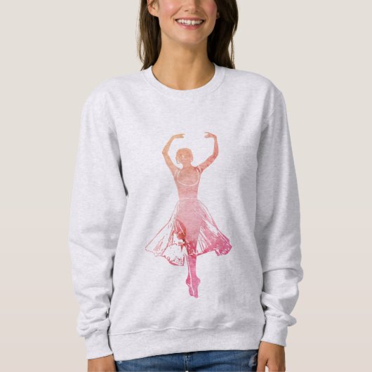 Sweatshirt Silhouette de ballerine gracieuse et poétique (Devant)