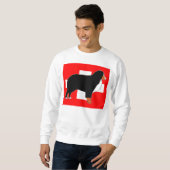 Sweatshirt silhouette de bernois sur drapeau rouille (Devant entier)