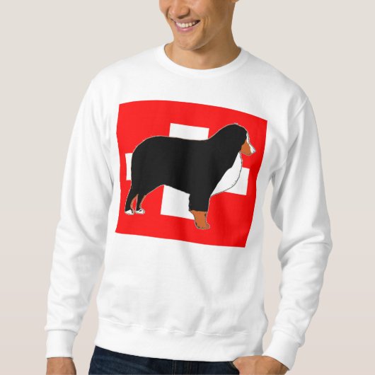 Sweatshirt silhouette de bernois sur drapeau rouille (Devant)