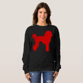 Sweatshirt Silhouette de caniche rouge (Devant entier)