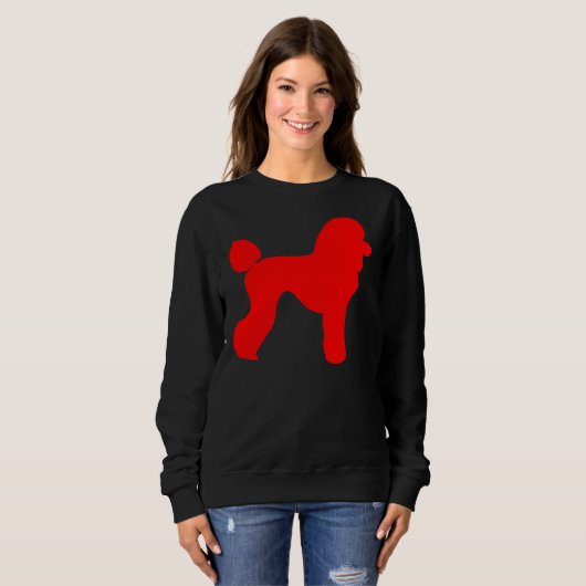 Sweatshirt Silhouette de caniche rouge (Devant entier)