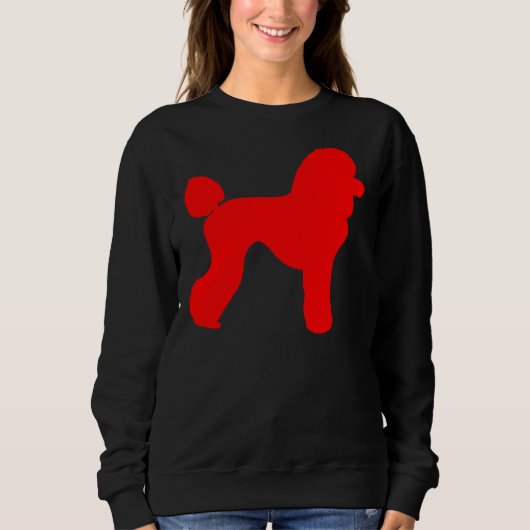 Sweatshirt Silhouette de caniche rouge (Devant)